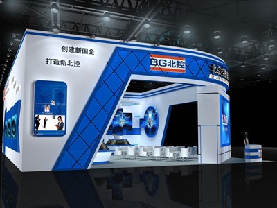 300平米展臺設計制作：三面開口/現(xiàn)代/木質結構/白色，為綜合展展商而作（免費使用）