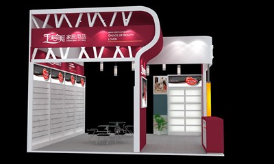 36平米展臺設(shè)計制作：三面開口/現(xiàn)代/木質(zhì)結(jié)構(gòu)/白色，為綜合展展商而作（免費使用）