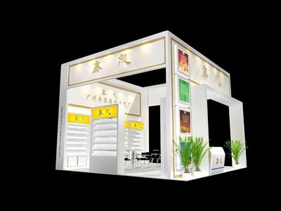 36平米展臺設(shè)計制作：三面開口/現(xiàn)代/木質(zhì)結(jié)構(gòu)/白色，為綜合展展商而作（免費使用）