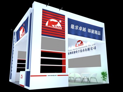 36平米展臺(tái)設(shè)計(jì)制作：三面開口/現(xiàn)代/型材結(jié)構(gòu)/彩色，為電子展展商而作（免費(fèi)使用）