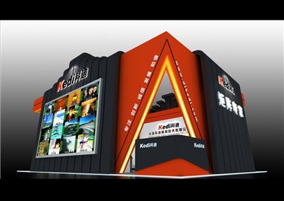 108平米展臺設計制作：四面開口/前衛(wèi)/型材結(jié)構(gòu)/彩色，為電子展展商而作（免費使用）