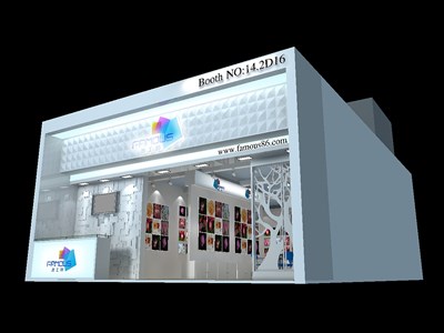 72平米展臺設(shè)計制作：一面開口/現(xiàn)代/型材結(jié)構(gòu)/白色，為家具展展商而作（免費使用）