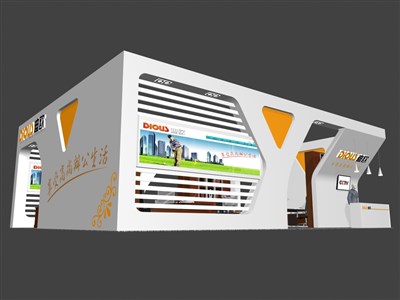 60平米展臺(tái)設(shè)計(jì)制作：三面開(kāi)口/現(xiàn)代/型材結(jié)構(gòu)/彩色，為家具展展商而作（免費(fèi)使用）