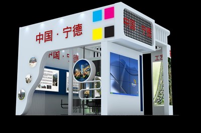 25平米展臺設(shè)計制作：三面開口/現(xiàn)代/木質(zhì)結(jié)構(gòu)/彩色，為房產(chǎn)展展商而作（免費使用）
