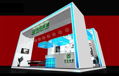 81平米展臺(tái)設(shè)計(jì)制作：三面開口/前衛(wèi)/型材結(jié)構(gòu)/白色，為房產(chǎn)展展商而作（免費(fèi)使用）
