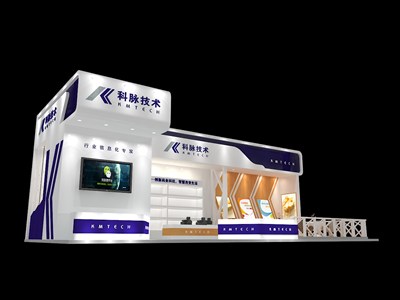 90平米展臺設(shè)計制作：三面開口/現(xiàn)代/型材結(jié)構(gòu)/白色，為電子展展商而作（免費使用）