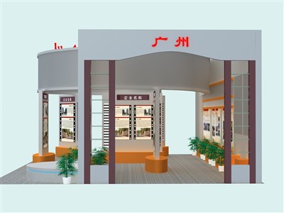 135平米展臺設(shè)計制作：三面開口/現(xiàn)代/型材結(jié)構(gòu)/灰色，為旅游展展商而作（免費使用）