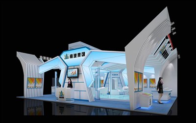 117平米展臺設計制作：三面開口/現(xiàn)代/木質結構/白色，為建材展展商而作（免費使用）