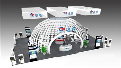 135平米展臺(tái)設(shè)計(jì)制作：四面開口/前衛(wèi)/木質(zhì)結(jié)構(gòu)/白色，為綜合展展商而作（免費(fèi)使用）