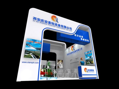 36平米展臺設計制作：二面開口/現(xiàn)代/木質結構/白色，為綜合展展商而作（免費使用）
