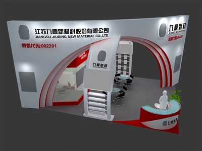 48平米展臺(tái)設(shè)計(jì)制作：三面開口/現(xiàn)代/木質(zhì)結(jié)構(gòu)/白色，為建材展展商而作（免費(fèi)使用）