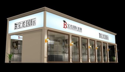 108平米展臺設計制作：三面開口/現(xiàn)代/木質(zhì)結(jié)構(gòu)/灰色，為建材展展商而作（免費使用）