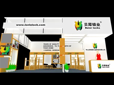 72平米展臺設計制作：二面開口/現(xiàn)代/木質結構/橙色，為建材展展商而作（免費使用）