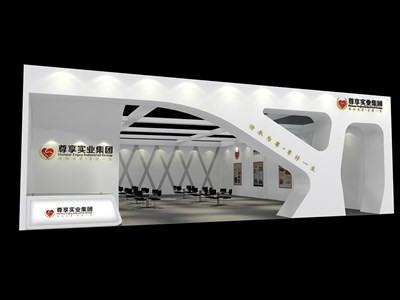 214.5平米展臺設計制作：一面開口/前衛(wèi)/型材結構/灰色，為家具展展商而作（免費使用）