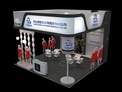 36平米展臺設(shè)計制作：三面開口/現(xiàn)代/木質(zhì)結(jié)構(gòu)/白色，為服裝展展商而作（免費(fèi)使用）