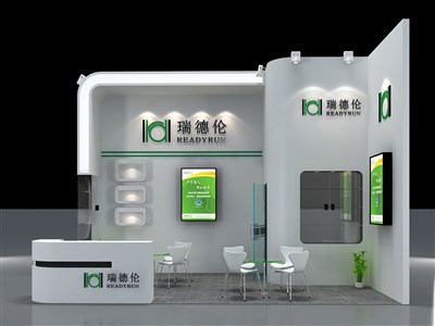 24平米展臺(tái)設(shè)計(jì)制作：二面開口/現(xiàn)代/木質(zhì)結(jié)構(gòu)/白色，為美博會(huì)展商而作（免費(fèi)使用）