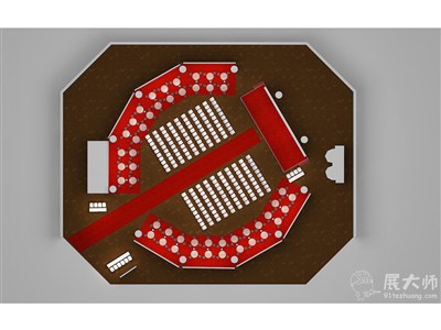 300平米展廳設(shè)計(jì)制作：現(xiàn)代/紅色，產(chǎn)品類展廳-同程光大（免費(fèi)使用）
